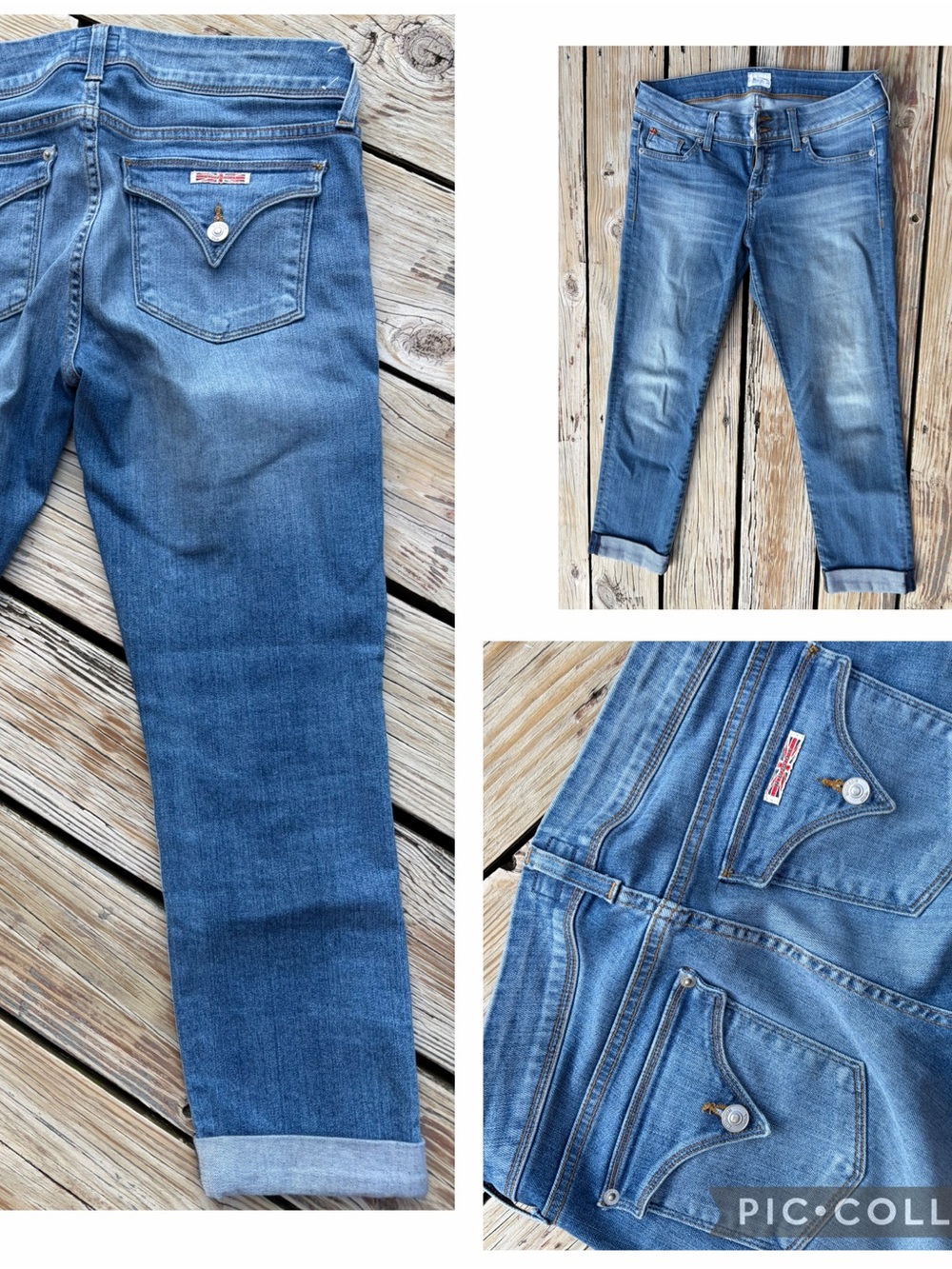Hudson Jeans Women's Medium Blue Cropped Straight-Leg Jeans inseam26
